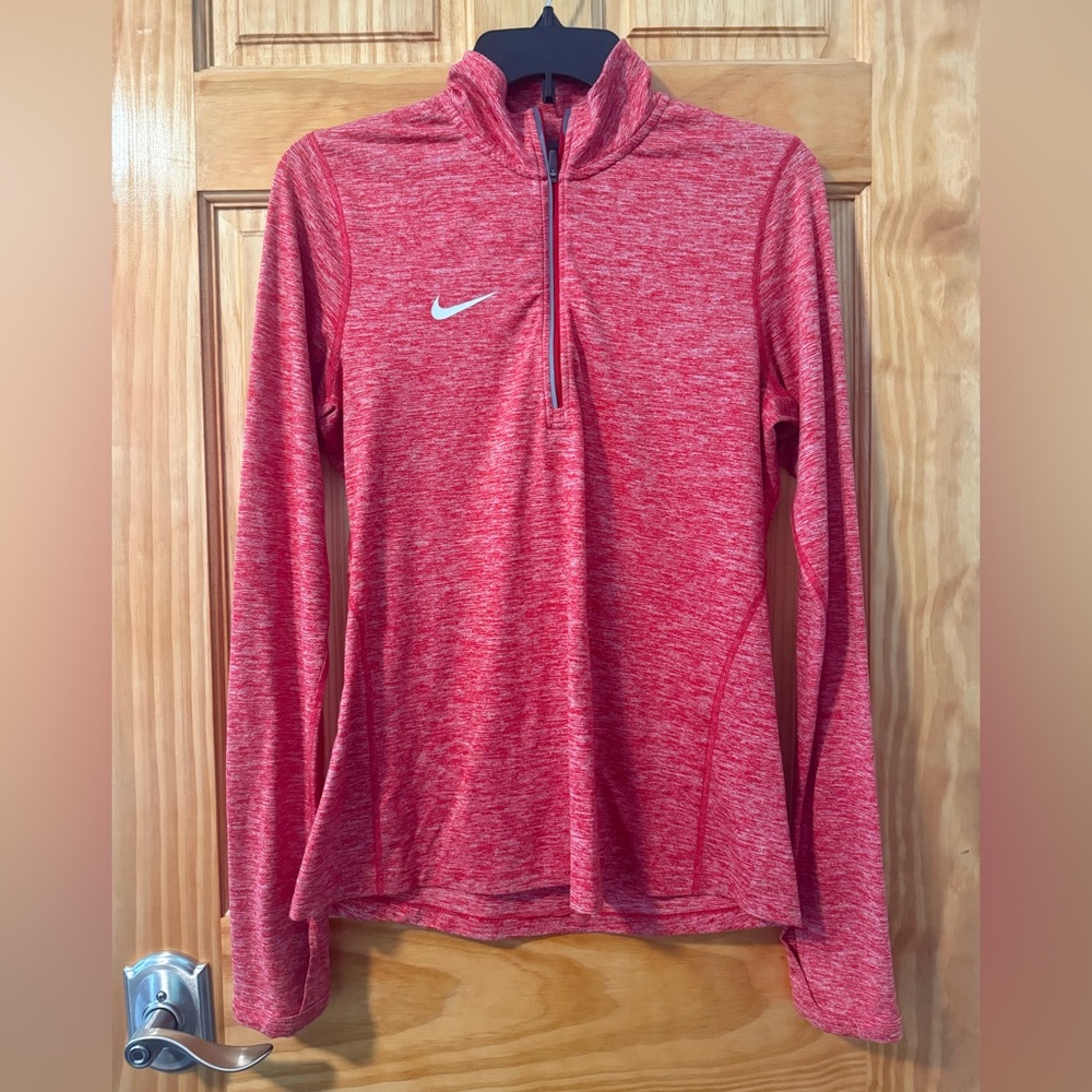 Nike Heathered Red 1/4 Zip Pullover